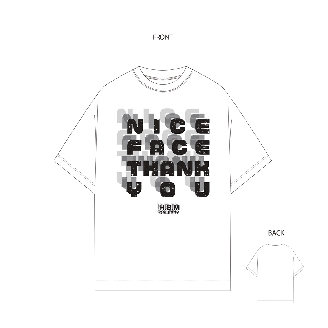 すきっちゅ〜の×HBMGコラボ　英字(ブラック)Tシャツ