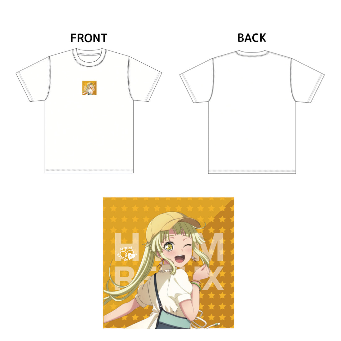 【WEB限定】ガルパHBMR 描き下ろしイラスト コラボTシャツ 弦巻 こころ